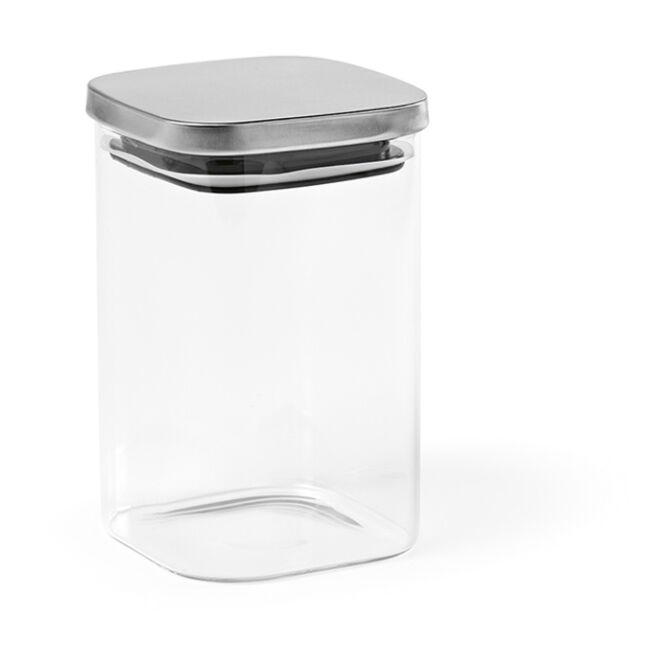 Firmengeschenk Delacroix 1200 Glasbehälter mit Logodruck – 1270 ml – Durchsichtig – luftdichte Vorratslösung für Büro und Firmenküche