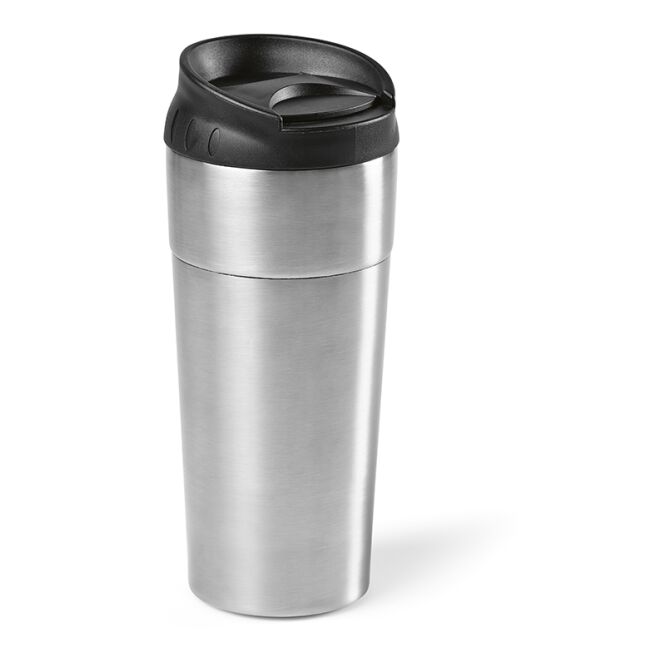 Firmengeschenk Columbia Reisebecher mit Gravur – 510ml doppelwandig – Silber – Isolierbecher für Firmen