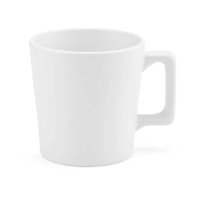 Kundengeschenk Kaffeebecher Thames 250 – weiß – mit Logodruck 270 ml für die Büroküche