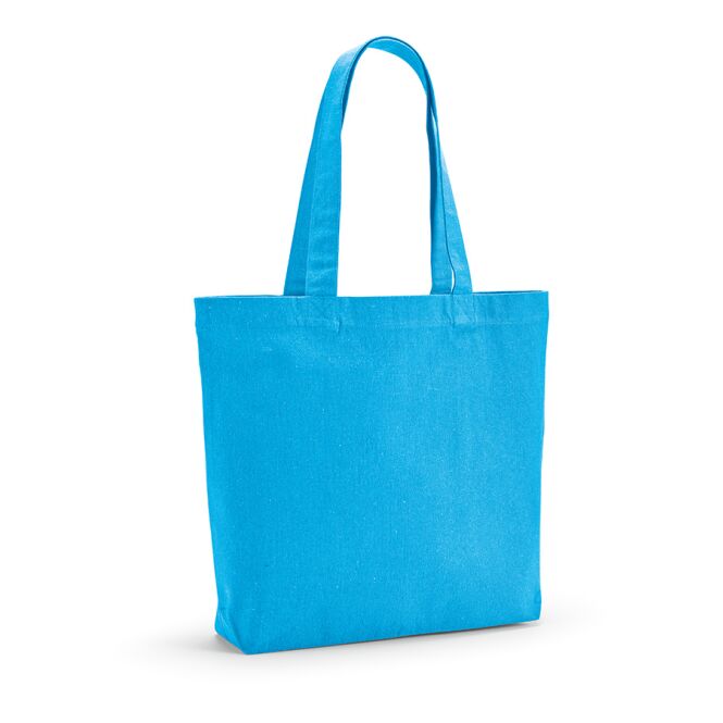 Werbeartikel Einkaufstasche Blanc mit Logodruck – 46x38x10 cm – Hellblau – nachhaltige Tragetasche aus recycelter Baumwolle für Unternehmen