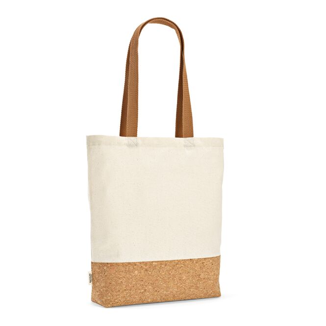 Werbeartikel Chimborazo Tragetasche mit Logodruck – Beige – nachhaltige Stofftasche aus Baumwolle für Messen und Firmen