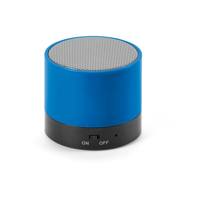 Technik-Werbemittel Bluetooth Lautsprecher Gauss – blau – mit Logo bedruckt 3W Leistung 300mAh Akku für den Büroalltag nachhaltig