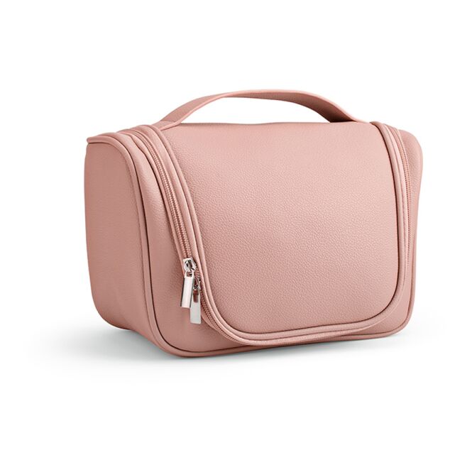 Werbeartikel Kosmetiktasche Shanghai – rosa – mit Logodruck 5L nachhaltiges rPET-Necessaire als praktischer Kulturbeutel für Firmen-Events