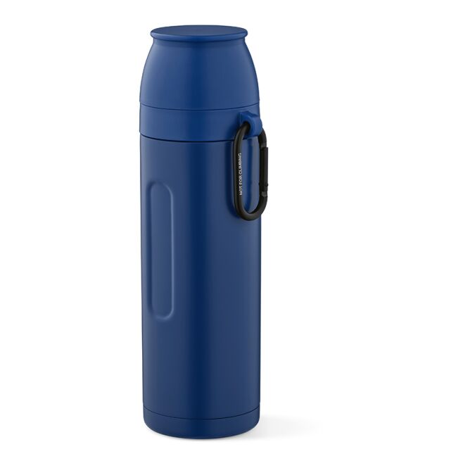 Firmengeschenk Loire Thermoskanne mit Lasergravur – 810 ml doppelwandig aus Edelstahl – Marineblau – isolierte Trinkflaschen für Unternehmen