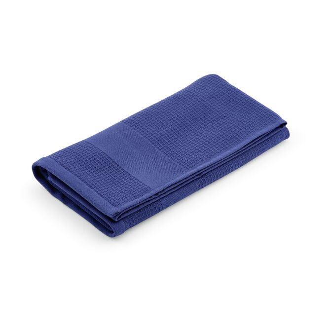 Werbeartikel Botticelli S Waffelhandtuch mit Logodruck – Marineblau – 30x50 cm nachhaltiges Badtextil für Firmen