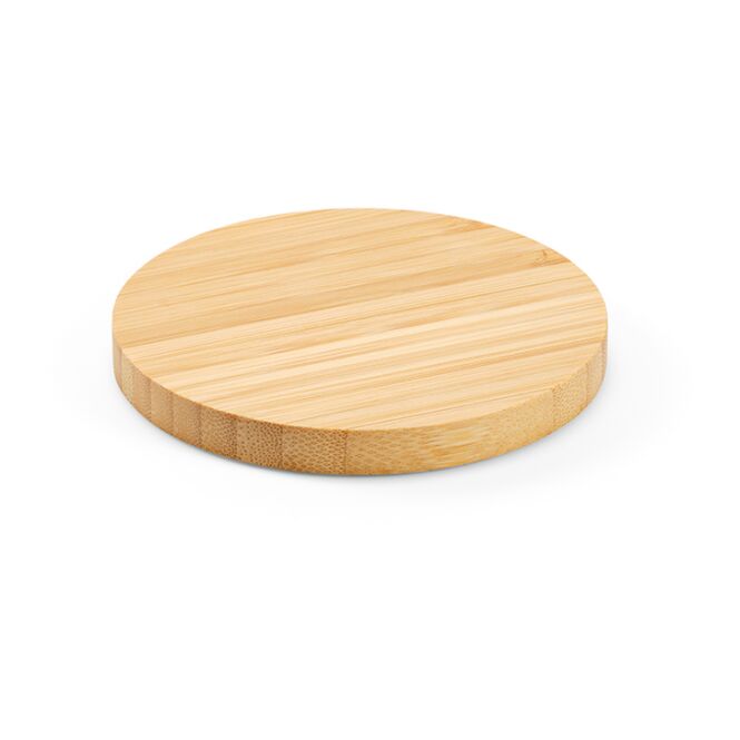 Firmengeschenk Kepler Wireless Charger mit Lasergravur – 15 W Leistung – Beige – induktive Ladestation für Büro und Schreibtisch