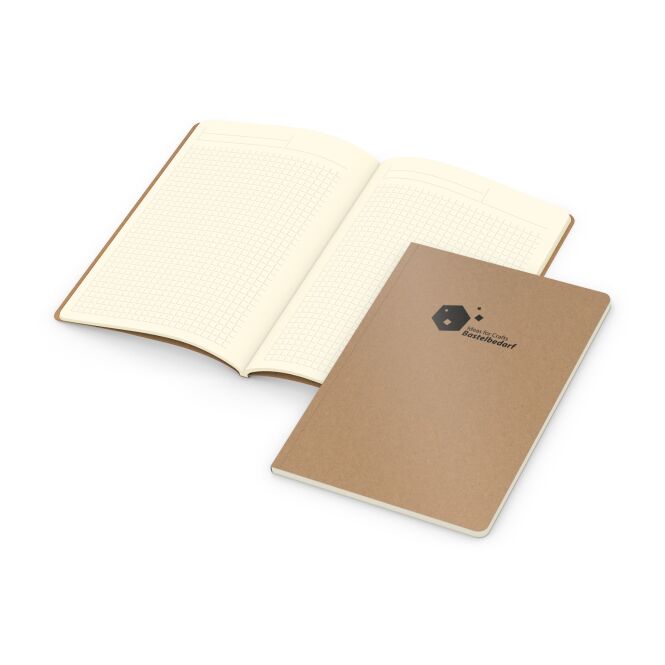 Kundengeschenk Notizbuch Copy-Book – braun – mit Logo bedruckt DIN A5 für den Büroalltag