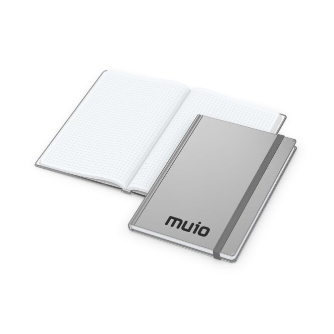 Kundengeschenk Notizbuch Easy-Book – silber – mit Logo bedruckt DIN A5 148 x 210 mm für den Büroalltag
