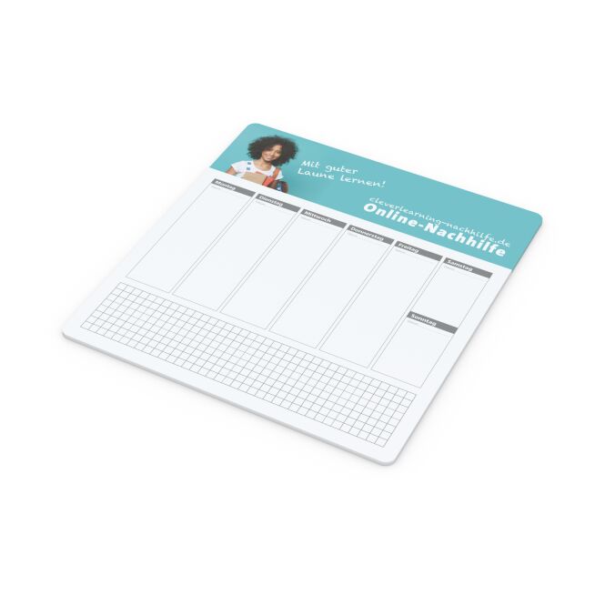Werbeartikel Haftnotiz-Mousepad 203x217 mm mit Logodruck – multifunktionales Büro-Tool für den Schreibtisch