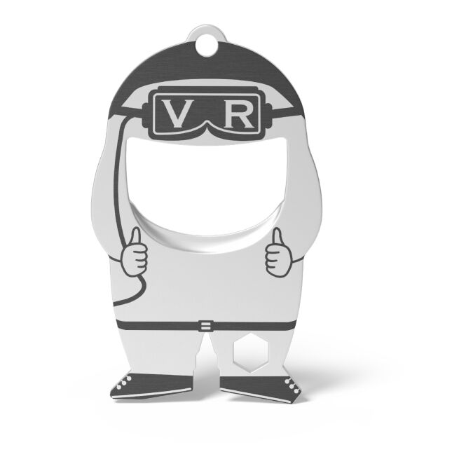 Werbeartikel Richartz Flaschenöffner Fred VR mit Gravur – Silber – multifunktionales Tool für Büro und Firmenkunden