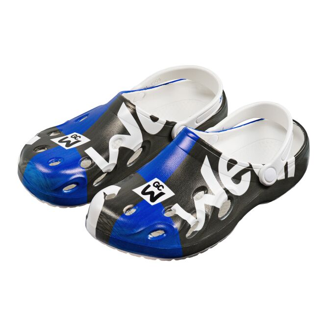 Werbeartikel Clogs Aero – grün – mit Logo bedruckt 40.0 bequeme Sohle aus EVA Firmenevents und Merchandising