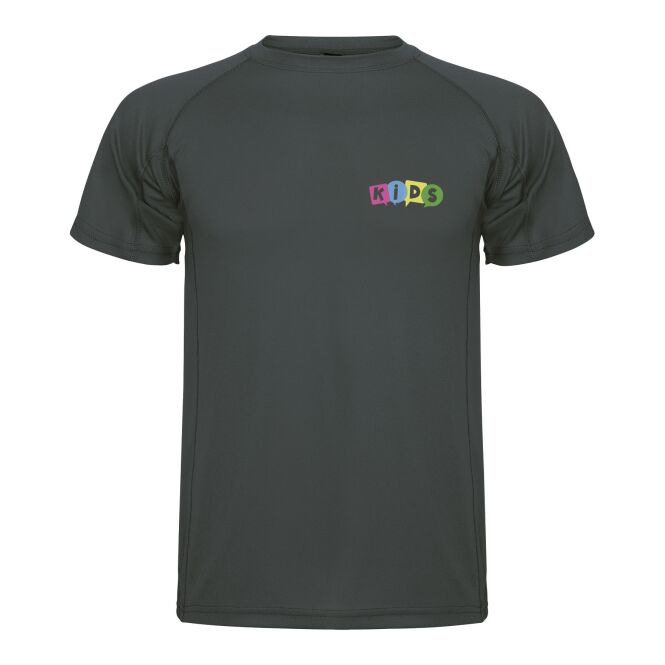 Werbeartikel Funktions-T-Shirt Montecarlo – dark lead – mit Logo bedruckt 48h Express-Druck atmungsaktiv UV-Schutz Gr. 4