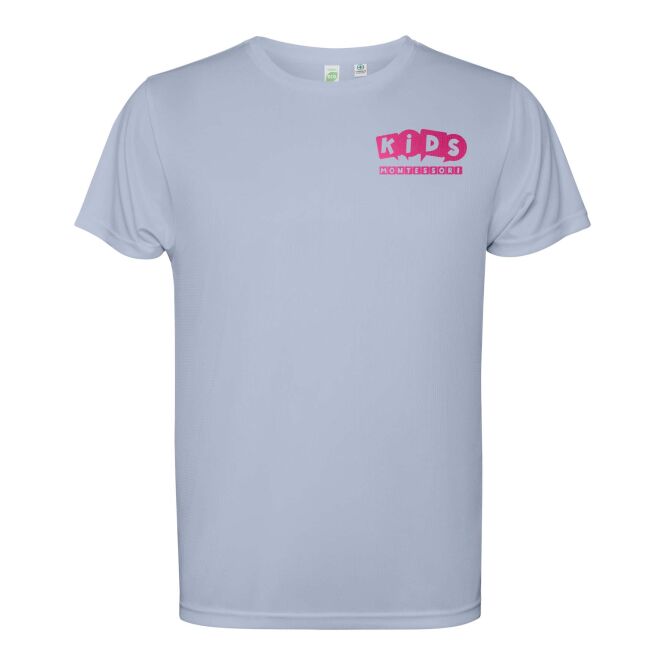 Teamkleidung T-Shirt Estoril – zen blue – mit Logo bedruckt 48h Express-Druck Gr. 4