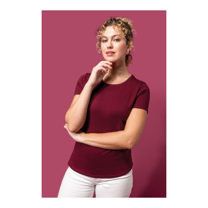 Werbeartikel nachhaltiges Bio-T-Shirt Damen – weiß – mit Logo bedruckt Gr. XS