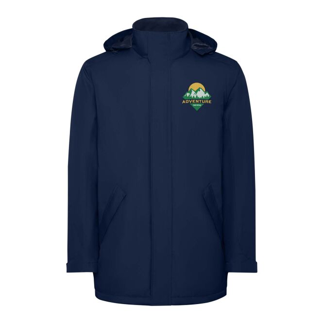 Werbeartikel Parka America – navy blue – mit hochwertigem Stick 48h Express-Druck Gr. 6