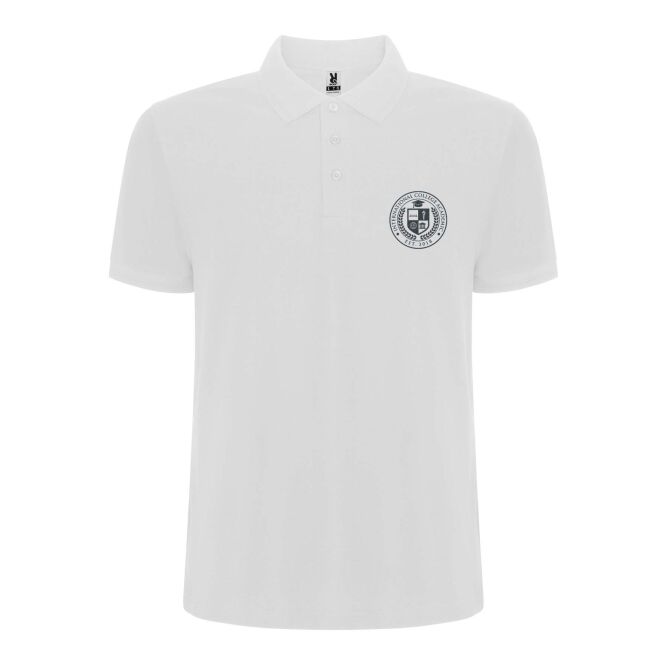 Teamkleidung Pegaso Premium Poloshirt – weiss – mit Logo bedruckt 48h Express-Druck Gr. 3/4