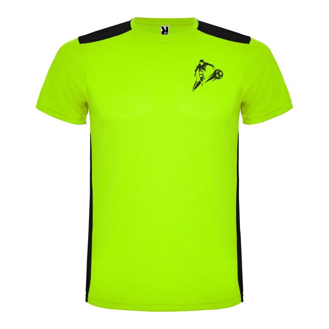 Teamkleidung Detroit Sport-T-Shirt für Kinder – limone-schwarz – bedruckbar 48h Express-Druck Gr. 16
