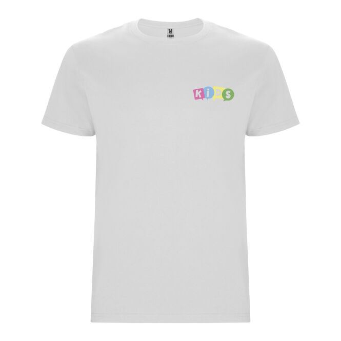 Werbeartikel T-Shirt Stafford – weiß – mit Logo bedruckt 48h Express-Druck Gr. 5/6