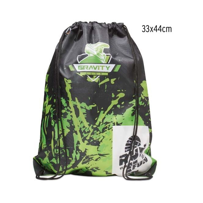 Messe-Giveaway Turnbeutel mit Logodruck 33x44 cm – Blau – robuster Sportbeutel aus Polyester für Firmen