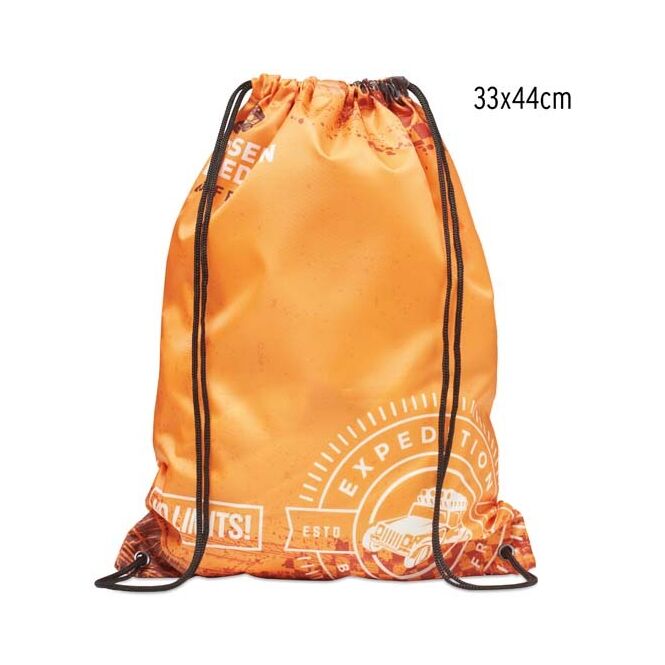 Werbeartikel Turnbeutel mit Logodruck 33x44 cm – Blau – praktischer Sportbeutel für Messen und Firmenveranstaltungen