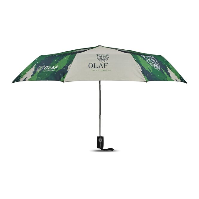 Werbeartikel Windproof Taschenschirm mit Logodruck 21 Zoll windstabil – Regenschutz für Firmen und Messen