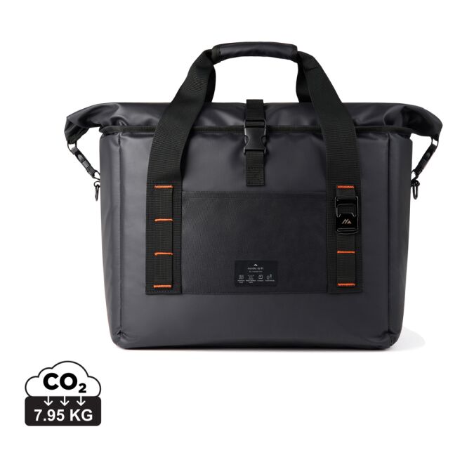 Werbeartikel Nordic Drift Kühltasche mit Logodruck – Schwarz – isolierte Kühltasche für Firmenausflüge und Events