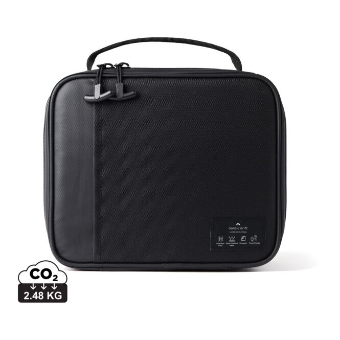 Werbeartikel Nordic Drift Storm Kühltasche mit Logodruck – Schwarz – isolierte Lunchtasche für Mitarbeiter und Kunden
