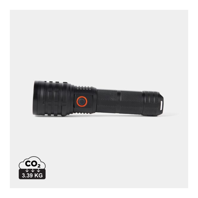 Firmengeschenk Stirnlampe Nordic Drift Everest – schwarz – mit Logo bedruckt, 1000 Lumen, IP44, helle LED-Leuchte für Events