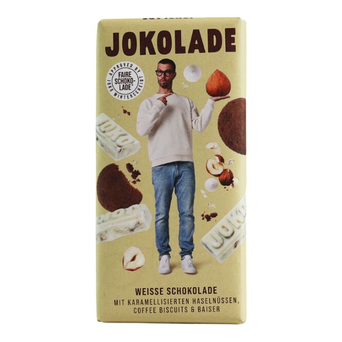 Premium-Werbeartikel FamousFood Original JOKOLADE – schokolade – mit individueller Banderole als exklusives Firmengeschenk für Kunden