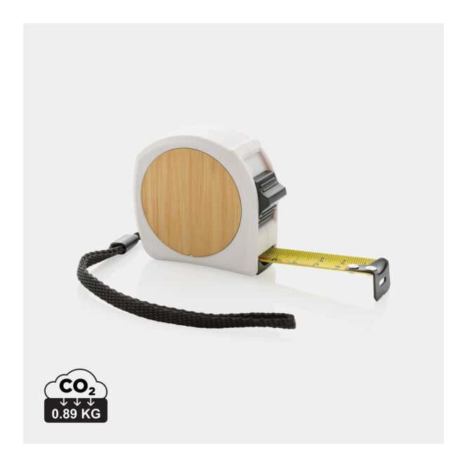 Werbeartikel Maßband 5m/19mm – weiß – mit Logo bedruckt, 5m Länge, flexibles Rollmaßband ideal für präzises Ausmessen