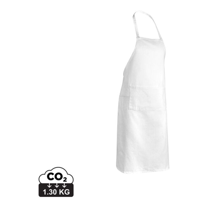Gastro-Werbemittel Schürze Impact AWARE – weiß – mit Logodruck 180gr nachhaltige Stoffe als robuste Kochschürze für Gastronomie, Bars & Restaurants