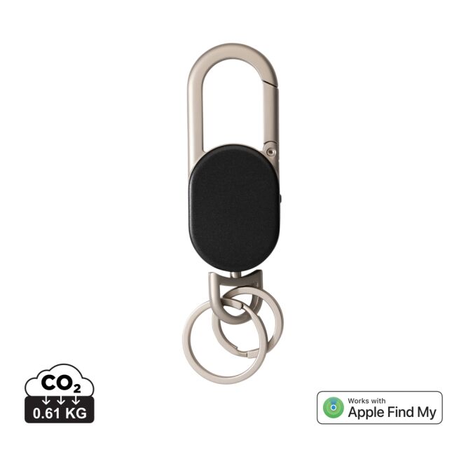 Werbeartikel Keyfinder mit Logodruck – mit Ortungsfunktion – Schwarz-Grau – nützlicher Bluetooth-Tracker für Firmen und Mitarbeiter