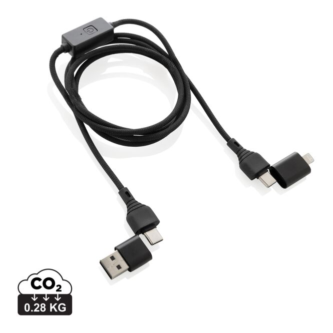 Werbeartikel Datalock RCS Ladekabel mit Logodruck – Schwarz – 60W Datenkabel mit Hacking-Schutz für IT-Sicherheit in Unternehmen