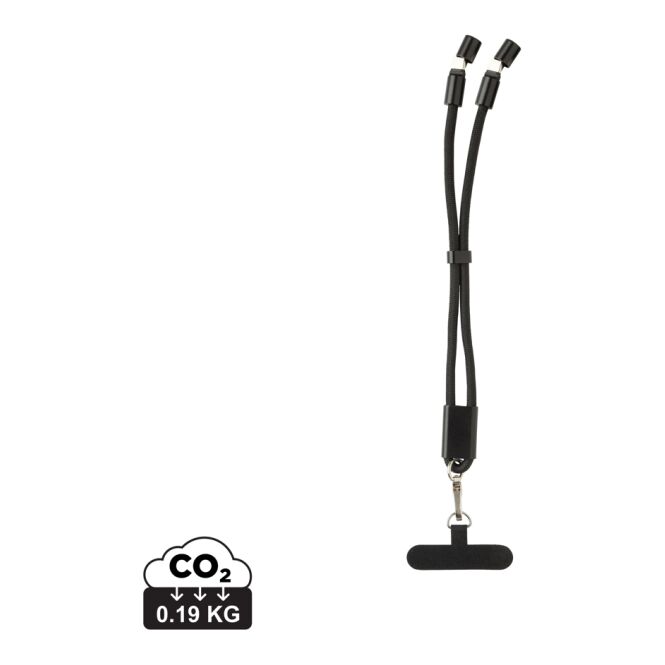 Werbeartikel LoopAmp 60W Ladekabel mit Gravur – Schwarz – funktionales USB-C Lade-Armband für Geschäftspartner und Mitarbeiter