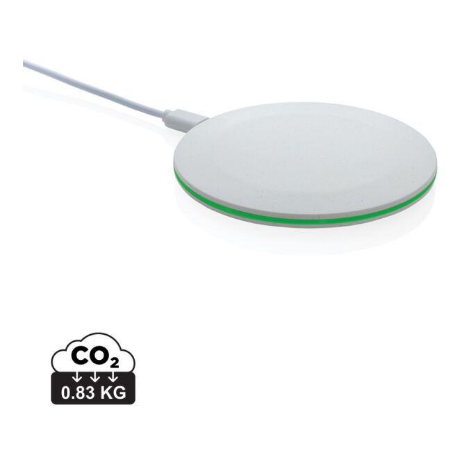 Premium-Werbeartikel Wireless Charger RCS-Kunststoff – weiß – mit Logo bedruckt 15W nachhaltig für das Homeoffice