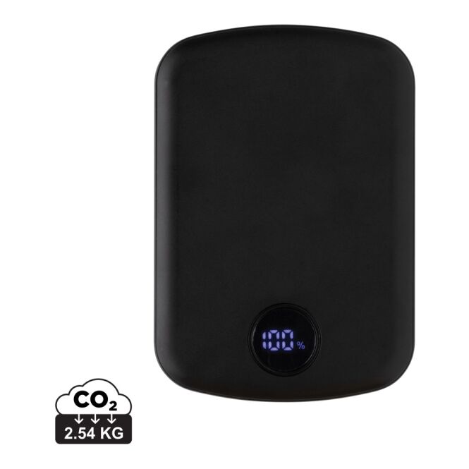 Firmengeschenk MagBoost Powerbank 5.000mAh – schwarz – mit Logo bedruckt nachhaltig induktiv für das Mitarbeiter-Onboarding