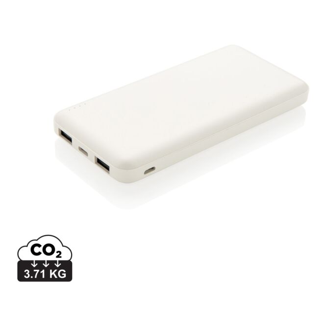 Firmengeschenk Powerbank 10.000 mAh Pocket – weiß – mit Logo bedruckt 10.000 mAh Kapazität Dual USB-Port für das Mitarbeiter-Onboarding
