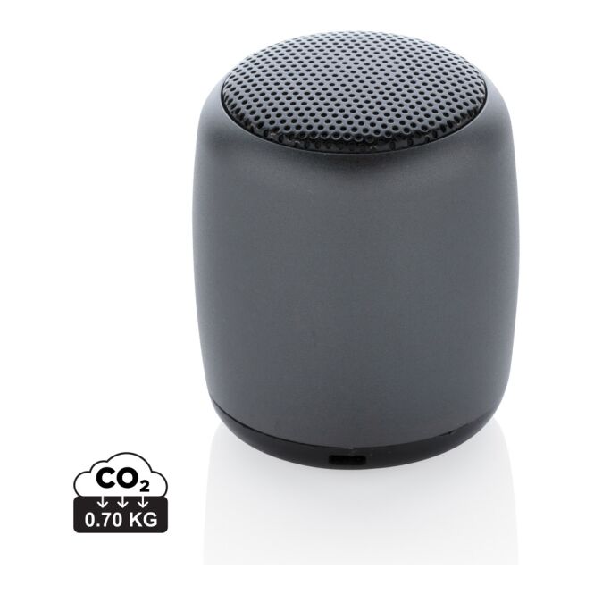 Kundengeschenk Bluetooth Lautsprecher Aluminium – anthrazit – mit Gravur 3W 180 mAh BT 5.0 für das Homeoffice
