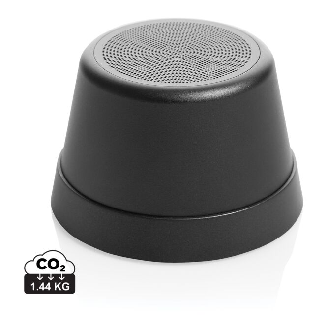 Premium-Werbeartikel Nivio Bluetooth Lautsprecher – schwarz – mit Logo bedruckt 5W magnetisch nachhaltig für das Mitarbeiter-Onboarding