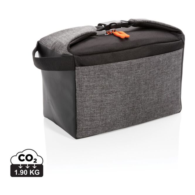 Werbeartikel Two-Tone Kühltasche mit Logodruck – Grau – isolierte Tasche für Messen und Firmenevents