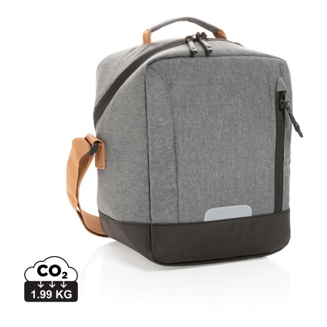 Giveaway Kühltasche Impact AWARE Urban Outdoor – grau – mit Logodruck für 12 Dosen isolierte Cooler Bag für das Sommerfest & Firmen-Events