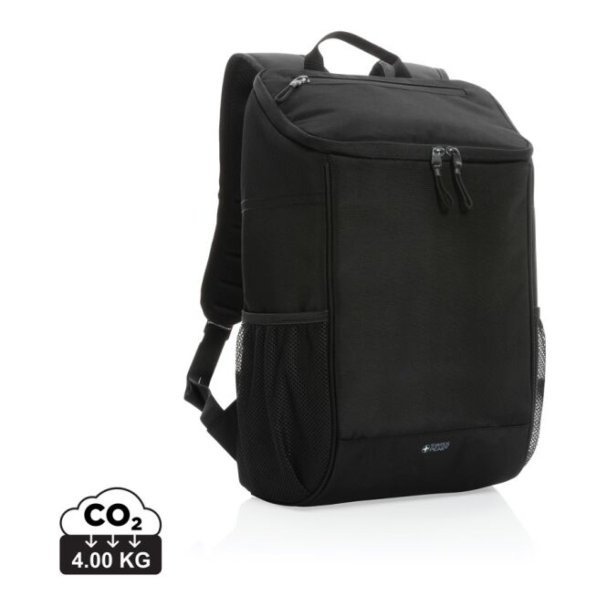 Firmengeschenk Swiss Peak AWARE Kühlrucksack mit Logodruck – Schwarz – nachhaltige Kühltasche für Catering und Events