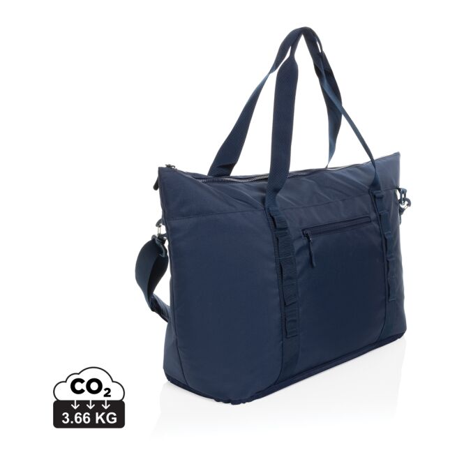 Werbeartikel Sonny Aware RPET XL Kühltasche mit Logodruck – Navy blau – große Kühltasche für Messen und Bürobedarf