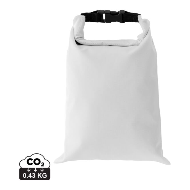 Werbeartikel Kühltasche Snackstrap – weiß – mit Logodruck 30 x 20cm nachhaltiges AWARE rPET als praktische isolierte Cooler Bag für Firmen-Events