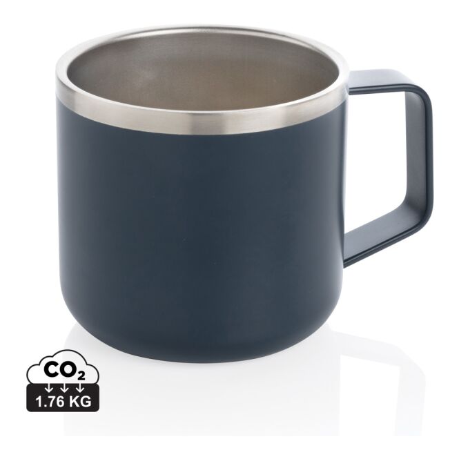 Werbeartikel Camping-Tasse Stainless-Steel – blau – mit Gravur 350ml für Firmen-Events