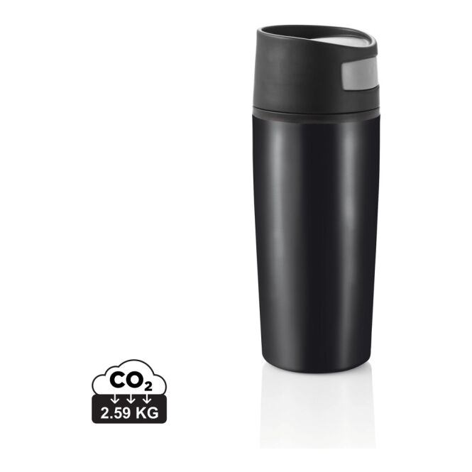 Werbeartikel Auto Becher schwarz – mit Logo bedruckt 350 ml für das Mitarbeiter-Onboarding