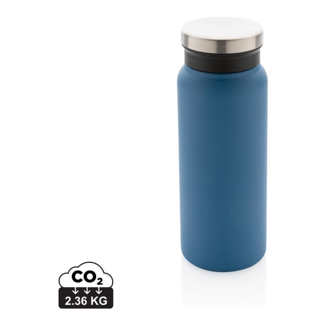 Mitarbeitergeschenk Trinkflasche RCS 600ml – blau – mit Lasergravur 77% recycelter Edelstahl doppelwandig nachhaltige Mehrwegflasche