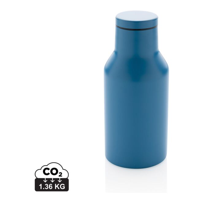 Kundengeschenk Trinkflasche RCS-Edelstahl – blau – mit Lasergravur 300ml 89% recycelt BPA-frei nachhaltige Mehrwegflasche für CSR