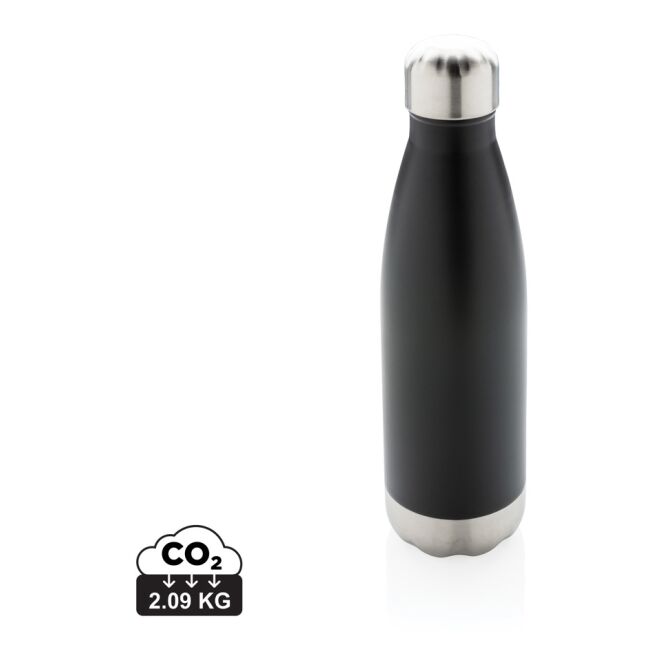 Kundengeschenk Thermosflasche Edelstahl – schwarz – mit Lasergravur 500ml vakuumisoliert für den Außendienst