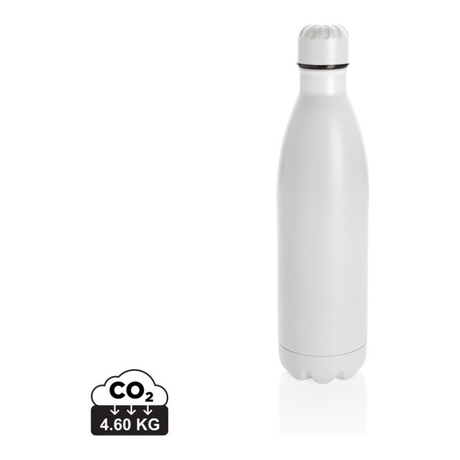 Firmengeschenk Vakuum Edelstahlflasche 750ml – weiß – mit Gravur 750ml vakuumisoliert doppelwandig für den Außendienst